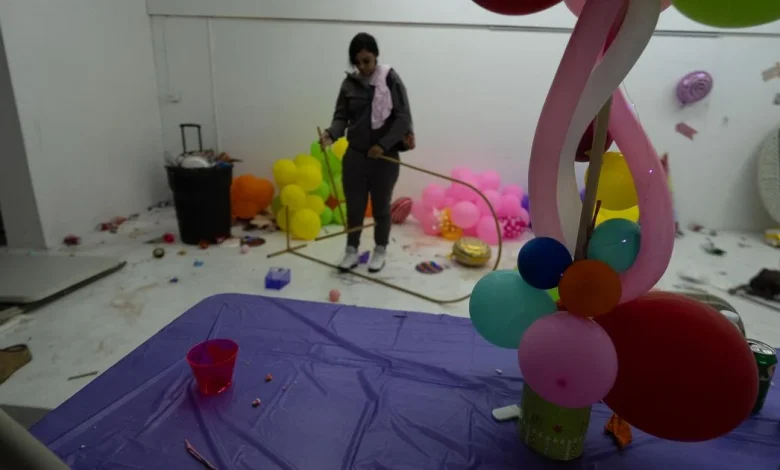 Inside the Stockton banquet hall where kids were slaughtered, parents return to a scene of horror