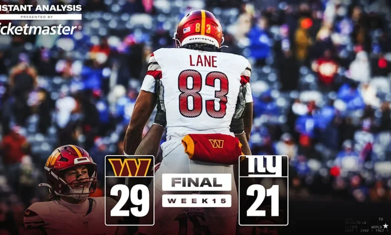 Instant analysis | Commanders back in win column with 29-21 win over Giants