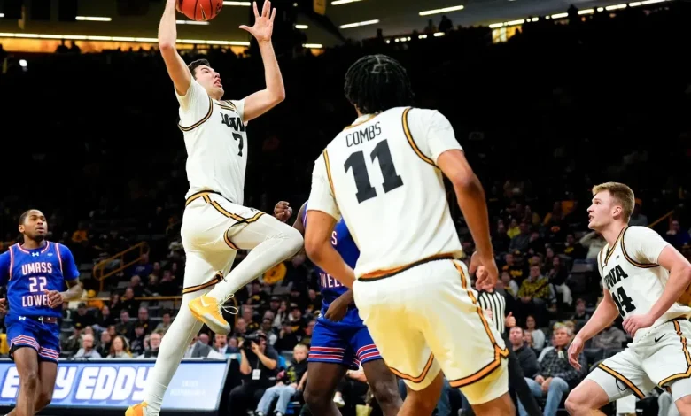 Iowa basketball vs UMass Lowell score, live updates, highlights, TV