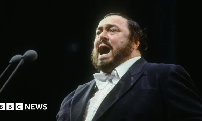 Italian town freezes Pavarotti statue knee-deep in Christmas ice rink, angering widow