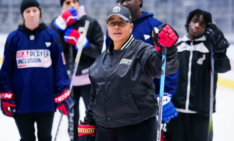 James' Hall of Fame career celebrated at Player Inclusion Coalition girls hockey clinic