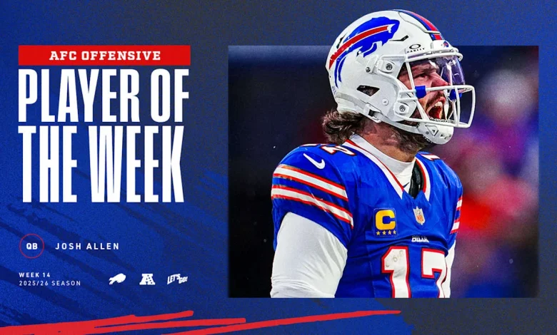 Josh Allen named AFC Offensive Player of the Week after Week 14 comeback against Cincinnati
