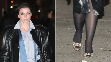 Julia Fox Deconstructs Menswear With Gucci’s Python Peep-toe Pumps as the Snakeskin Trend Surges