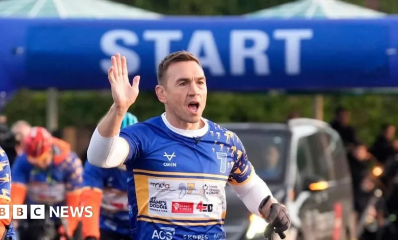 Kevin Sinfield completes ultra marathon challenge in Headingley