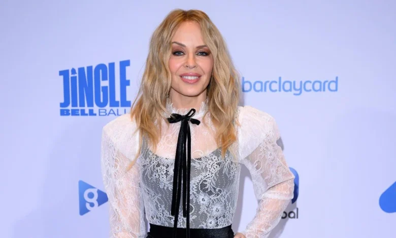 Kylie gets into Christmas spirit at star-studded London ball