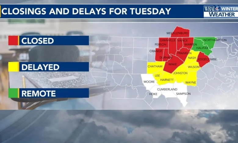 Latest on Monday's winter weather: Wake County schools, Durham Public Schools closed Tuesday