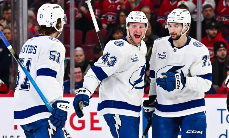 Lightning score 6, ease past Canadiens to end 4-game losing streak