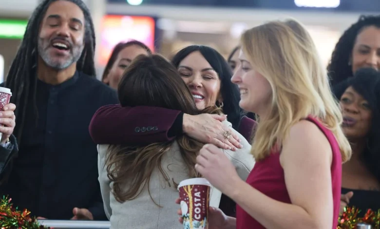 Love Actually star surprises airport arrivals as she recreates iconic movie scene