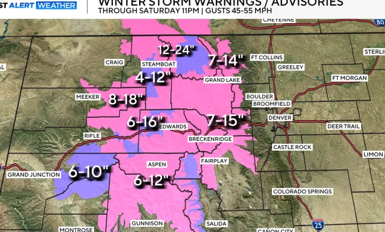 Major winter storm for the Colorado mountains Saturday