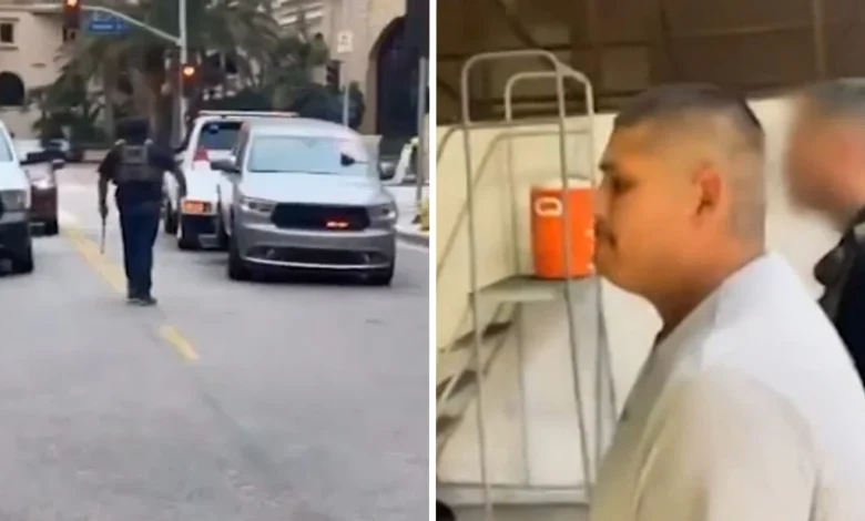 Man accused of illegally towing ICE vehicle during Los Angeles immigration raid found not guilty