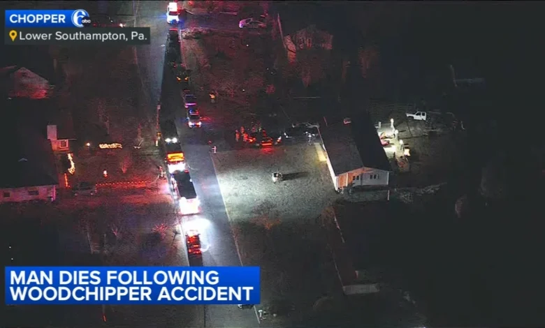 Man dies after accident involving wood chipper in Lower Southampton Township, Pa.