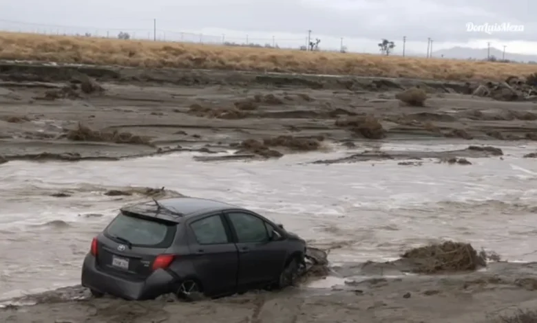 Man found dead in submerged car after flooding in Lancaster, Los Angeles County deputies say