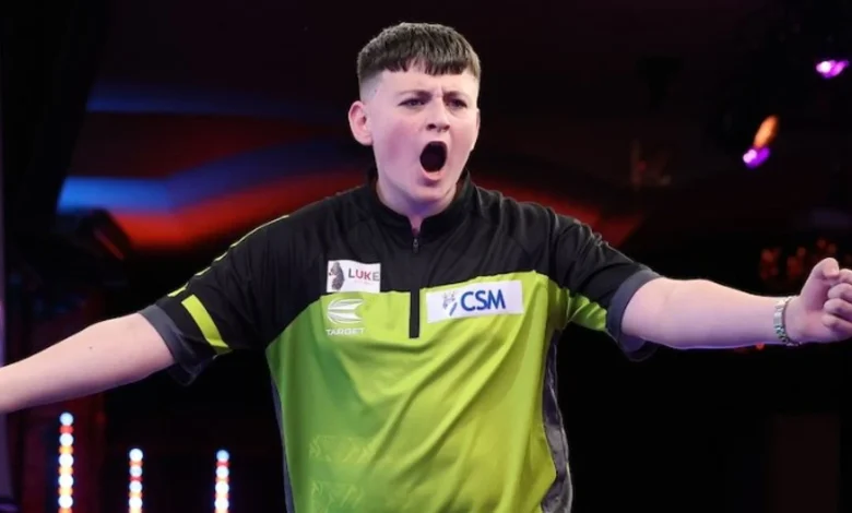 Mitchell Lawrie in WDF World Darts Championship final LIVE! Scores, updates as 15-year-old faces Jimmy van Schie for world title at Lakeside