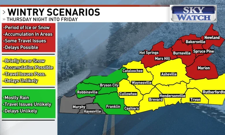 Mix of ice, snow, rain set to hit WNC this week: Prepare for possible travel delays