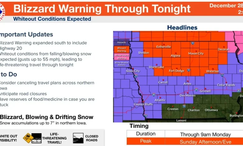 More of Iowa could see a blizzard, weather service says