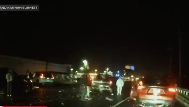 Multiple vehicles involved in crash on icy overpass in Carroll County