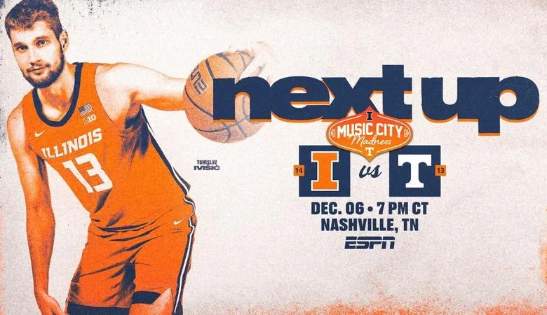 Music City Madness Pits #14 Illinois vs. #13 Tennessee Saturday Night in Nashville