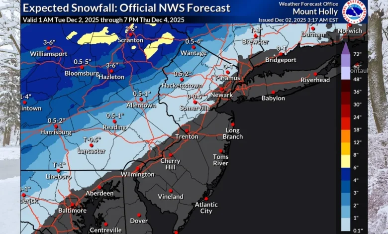 N.J. weather: Messy mix of snow, ice, rain expected today. Updates on forecast maps, timing.