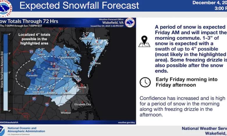 NWS issues Winter Weather Advisory for the Eastern Shore