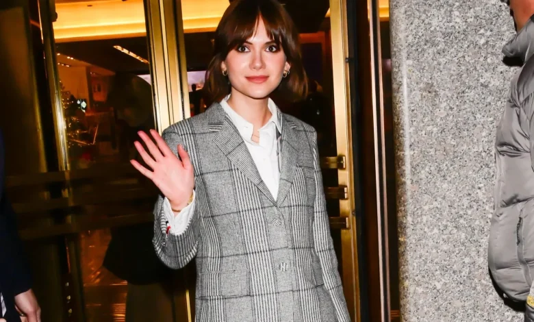 Nepo baby who landed top Hollywood role with Glen Powell spotted in NY – but can you guess her Brit TV star dad?