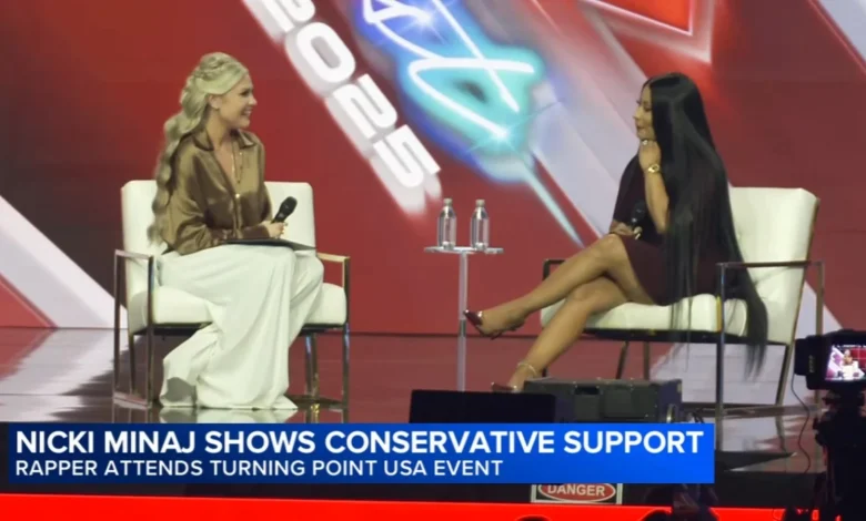 Nicki Minaj surprises Republicans with support for Trump, Vance, calling him 'assassin' at Turning Point event with Erika Kirk
