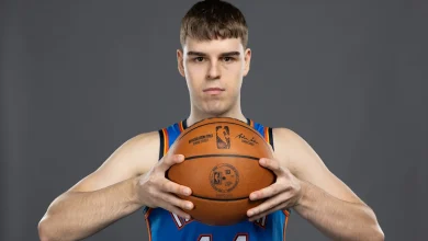 Nikola Topic participates in pregame warmups as he continues cancer treatment