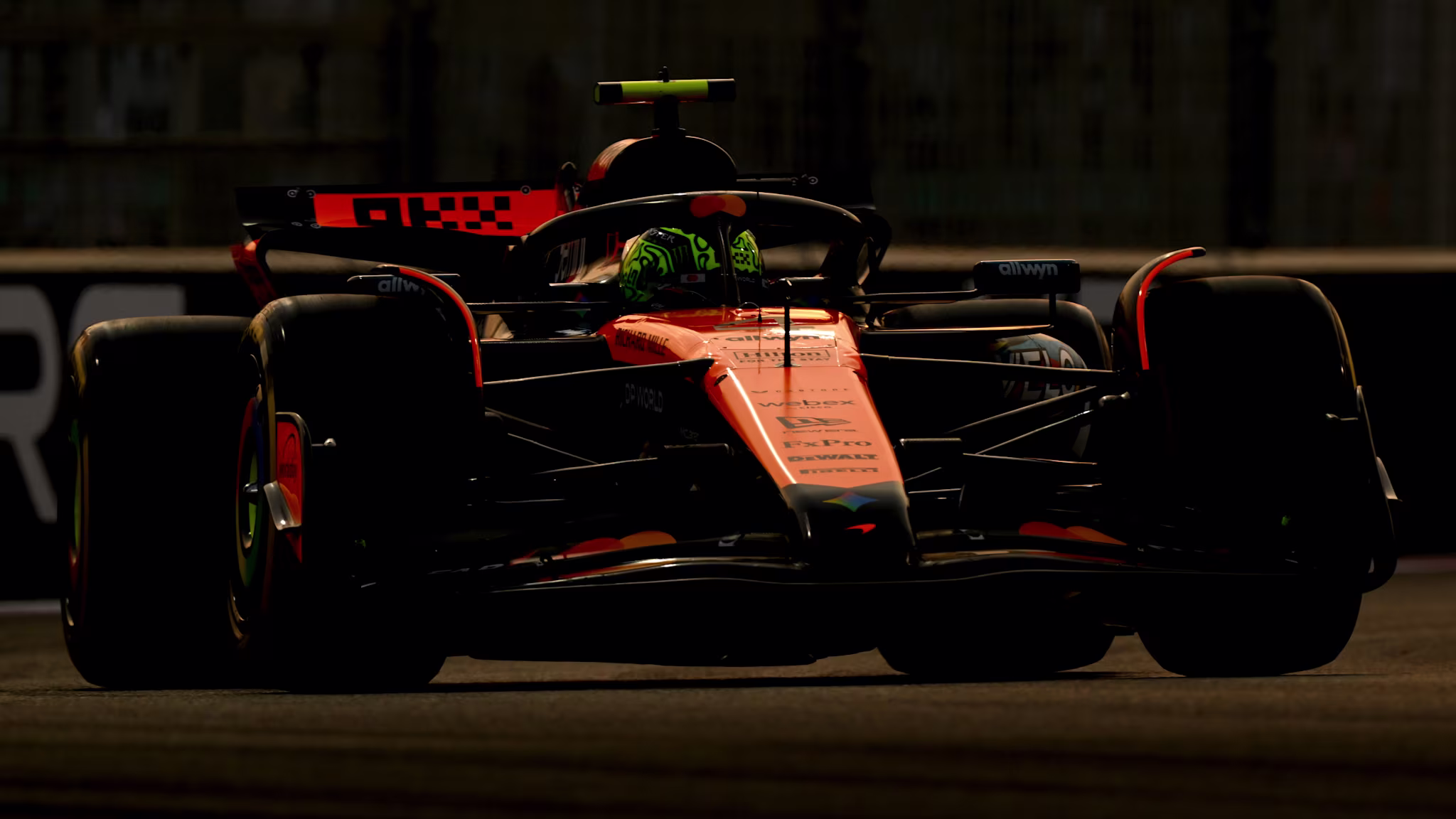 Norris leads Verstappen during FP2 in Abu Dhabi