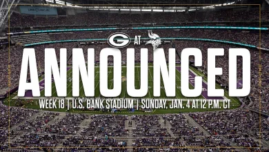 Packers-Vikings Week 18 game set for noon Sunday