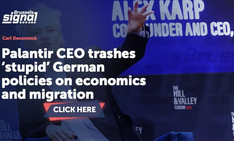 Palantir CEO trashes ‘stupid’ German policies on economics and migration