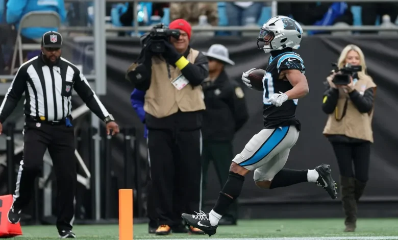 Panthers RB Chuba Hubbard is asked about backfield split with Rico Dowdle in Week 15