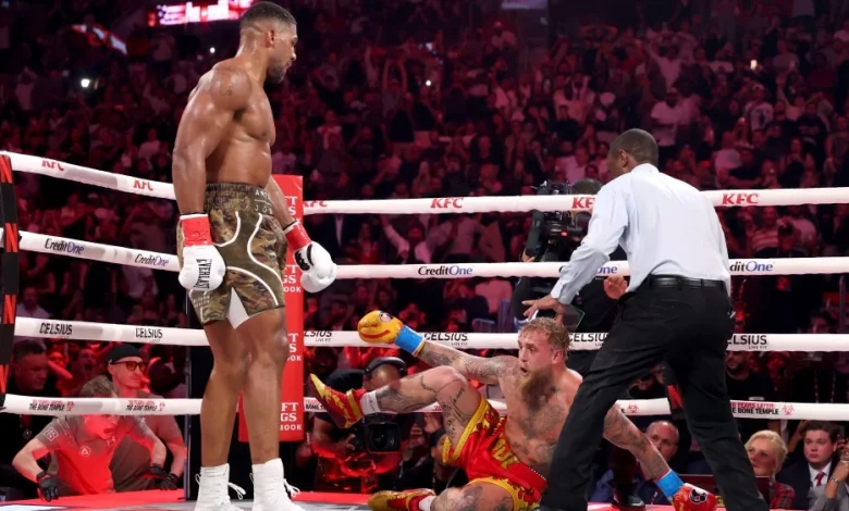 Paul Knocked Out by Anthony Joshua, Breaks Jaw