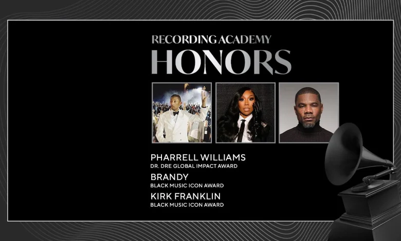 Pharrell Williams, Brandy & Kirk Franklin To Be Honored At Recording Academy Honors During GRAMMY Week 2026
