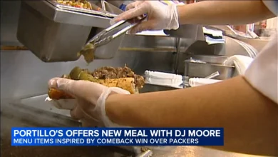 Portillo's restaurant chain launching new sauce in honor of Chicago Bears, 'DJ Moore Meal' with Italian beef, cheese fries