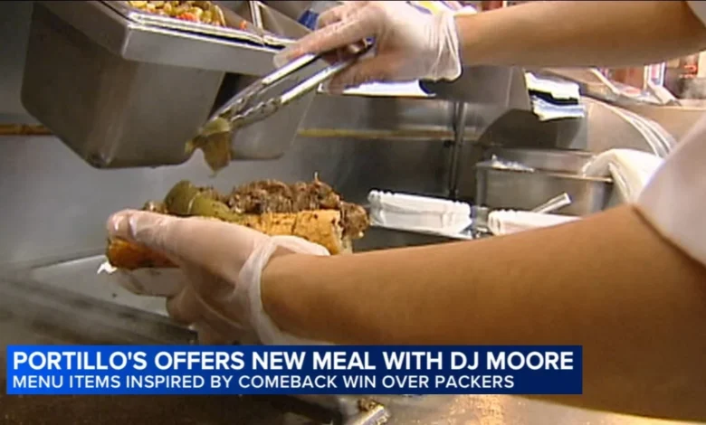 Portillo's restaurant chain launching new sauce in honor of Chicago Bears, 'DJ Moore Meal' with Italian beef, cheese fries
