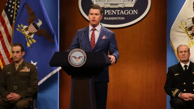 "Pretend I'm a fishing boat and fire away": Jost plays Hegseth in "SNL" cold open