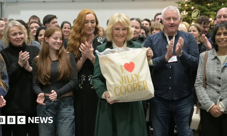 Queen Camilla meets cast and crew on Bristol's Rivals set