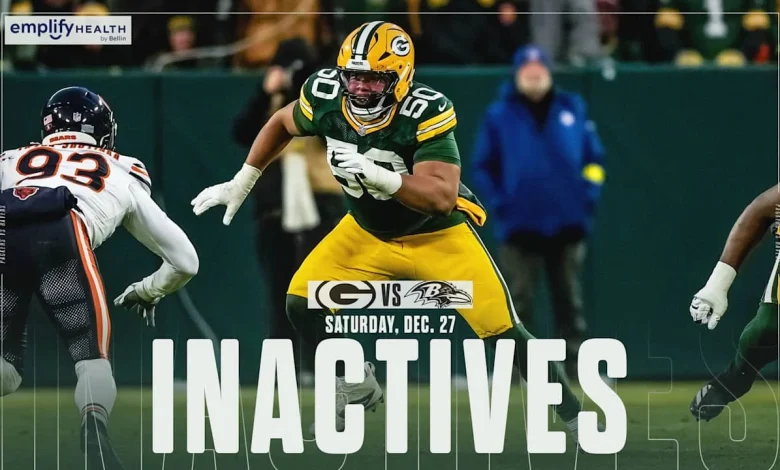 RT Zach Tom out for Green Bay vs. Baltimore | Packers-Ravens inactives