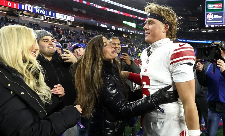 Romance rumors swirl around Jaxson Dart as model appears at Giants' game vs Patriots
