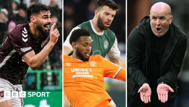 Scottish Premiership: Rangers v Hibs, Claudio Braga & David Martindale in focus