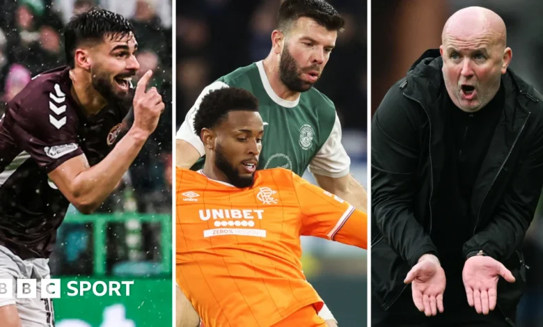 Scottish Premiership: Rangers v Hibs, Claudio Braga & David Martindale in focus