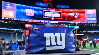 See Giants and Patriots fight after Jaxson Dart takes massive hit