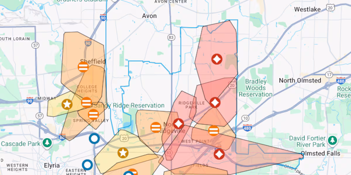 Significant power outages in several Lorain County communities