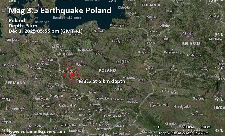 Small Earthquake of Magnitude 3.5 Just Reported 10 km Southwest of Glogow, Poland