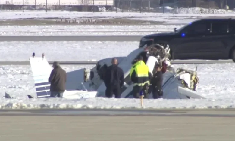 Small plane crashes after takeoff at DuPage Airport; 2 people were on board
