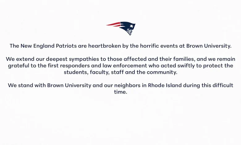 Statement from the Patriots on Events at Brown University
