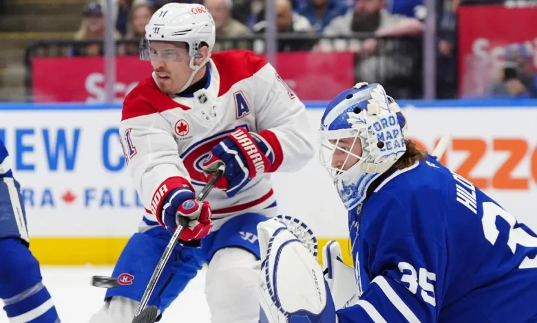 Steady Hildeby helps Maple Leafs salvage point from messy Montreal rematch