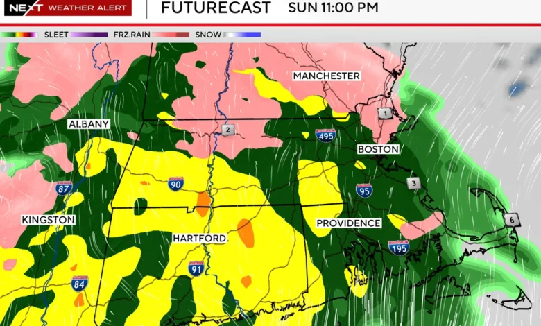 Storm could bring freezing rain and icy conditions to parts of Massachusetts overnight Sunday