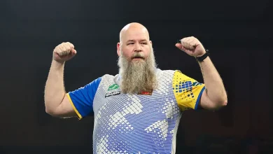 Sweden darts hero Andreas Harrysson makes history and one win from a dream