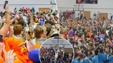 Taylor University basketball fans storm court as part of chaotic ‘Silent Night’ tradition during 118-33 win