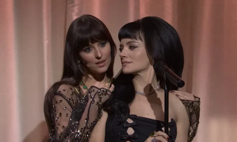 That’s Madeline! A Lingerie-Clad Dakota Johnson Joins Lily Allen on ‘SNL’